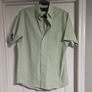 Stafford Men's Light Green Casual Button Down Shirt